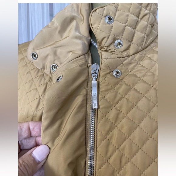 Post card quilted high quality trench coat in colour gold! Outerwear Size 6 - Picture 5 of 17
